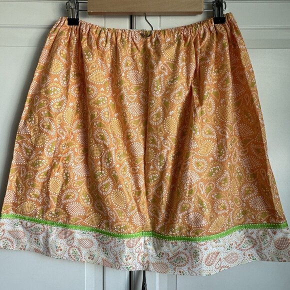 Custom Handmade Orange Paisley Cotton‎ Skirt Womens Small Medium Mixed Pattern - Picture 2 of 7